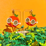Groovy Orange Bird Earrings